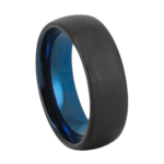 Heroic - Wolframring für Herren - Schwarz-Blauer Herrenring 8mm