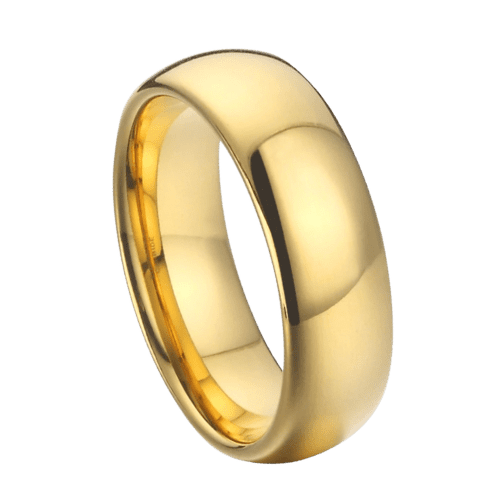 Goldring für Herren zur Hochzeit, Jahrestag, Verlobung, poliert, 6 mm, 8 mm, traditioneller Ring in allen Größen