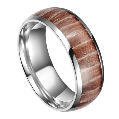 Holz Herrenring Hochzeitstag Verlobungsring auf Silber Titan