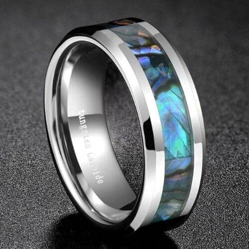Herrenring mit Inlay aus Abalone-Muschel