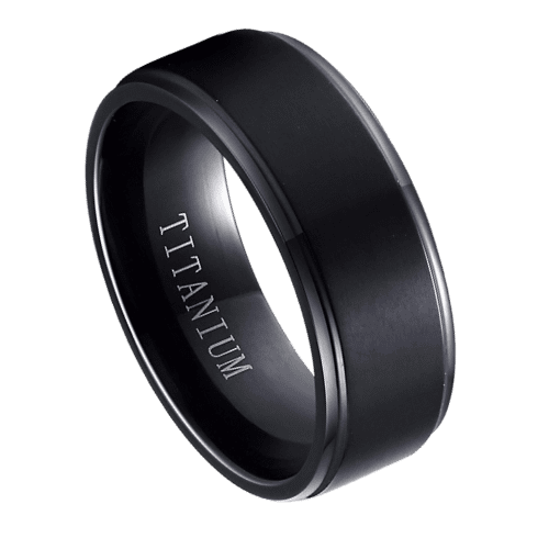 Schwarzer Herrenring für Hochzeit, Verlobung, Jahrestag, Titan, 6 mm, 8 mm, in allen Größen