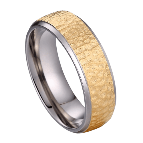 Goldener Titanring für Herren