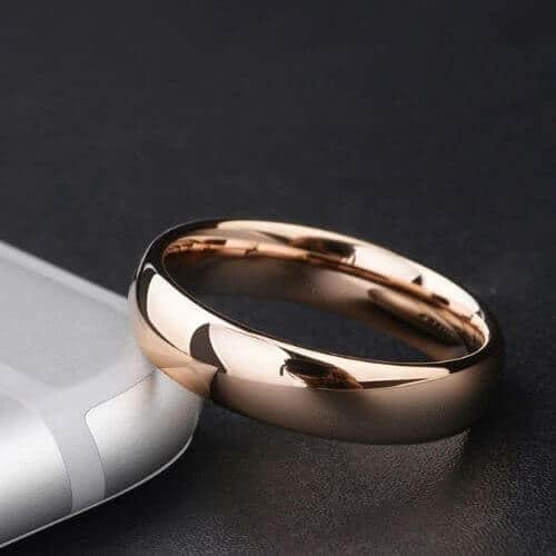 Roségoldring für Männer, poliertes, traditionelles, modernes Design