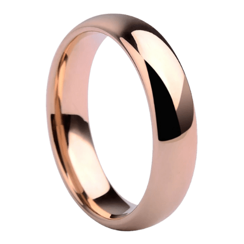 Roségold Herrenring Hochzeitstag Verlobungsring 6mm Wolfram poliert in allen Größen