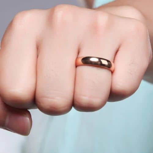 Roségoldring für Männer glänzend 6mm Wolfram