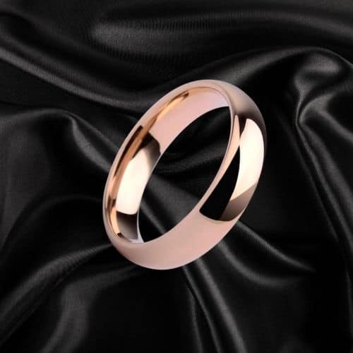 Roségoldener Wolframring, kuppelförmig