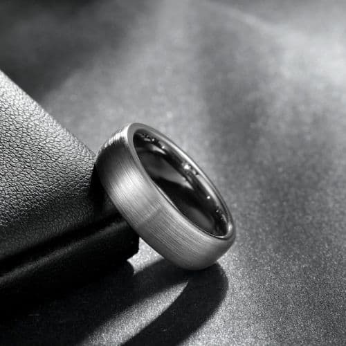 Gebürsteter silberner Wolframring für Männer 6mm 8mm