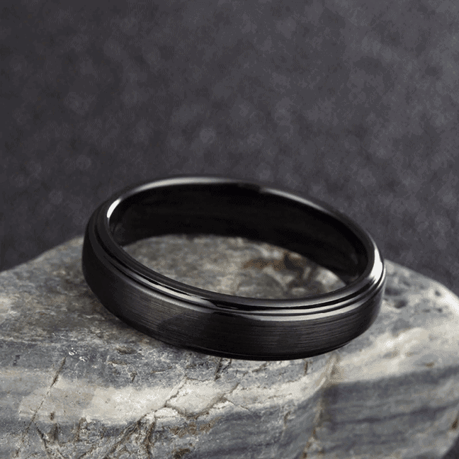Schwarzer Herrenring - Wolframkarbid