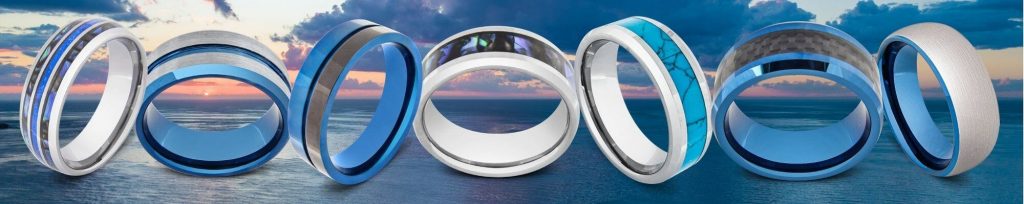 Auswahl an blauen Ringen für Männer