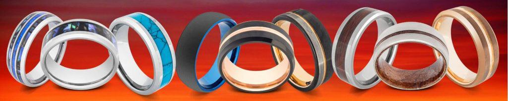 9 Ringe auf dem Display vor rotem Hintergrund