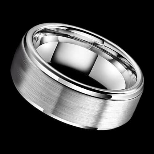 Silberring für Männer 6mm 8mm Wolfram gebürstet poliert modernes Design