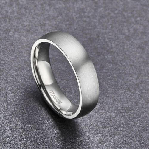 Silberring für Männer aus gebürstetem Titan, 6 mm, 8 mm, modernes Design im traditionellen Stil