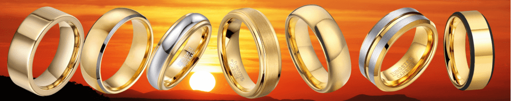 Goldene Wolframringe für Herren