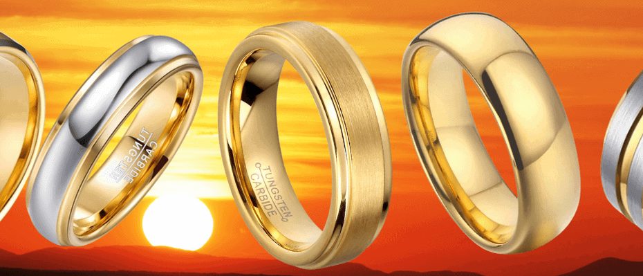 Goldene Wolframringe für Herren