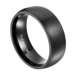 Vitolix - Titanring für Herren - Gebürsteter schwarzer Ring für Ihn 6 mm oder 8 mm
