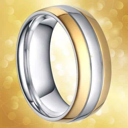 goldener Herrenring, modernes Design im traditionellen Stil, in allen Größen 8 mm