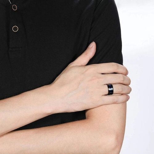 Schwarzer Titanring für Herren