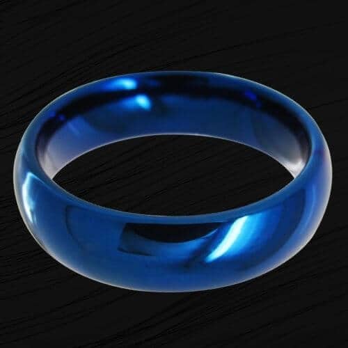 Blauer Wolframring für Männer poliert 8mm