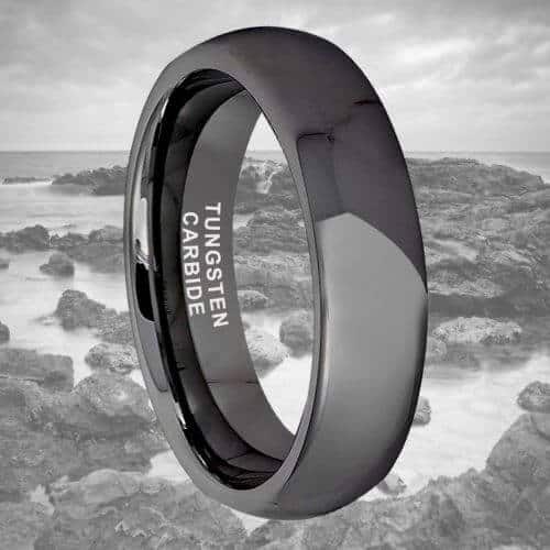 Rotguss grau Wolfram Ring modernes Design 6mm 8mm für Männer poliert