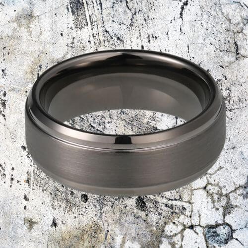 Rotgussgrauer Ring aus Wolframkarbid, modernes Design, 6 mm, 8 mm
