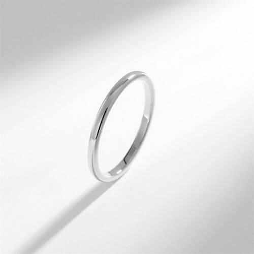 Dünner silberner Wolframring für Männer, 4 mm, modernes Design
