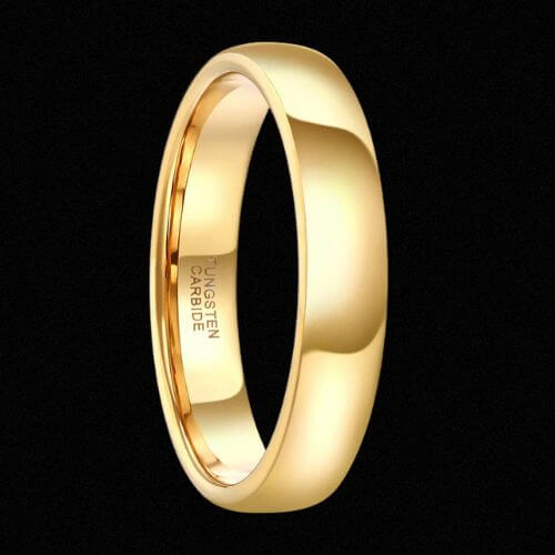 Herren Ehering aus Gold, 4 mm breit, modernes traditionelles Design, Wolfram