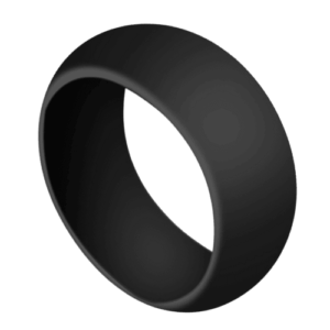 schwarzer Silikonring gewölbt 8mm Kepler Herrenring alle Größen