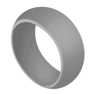 hellgrauer Silikonring Rubicon 8mm Herrenring alle Größen