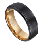 Finesse - Wolframring für Herren - Schwarz und Roségold, 8 mm
