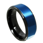 Serenex - Wolframring für Herren - Blauer und schwarzer Herrenring 8 mm