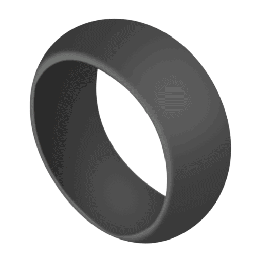 Charman – Men’s Silicone Ring – Charcoal Grey Domed