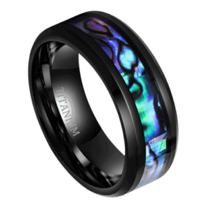 Schwarzer Herrenring zum Hochzeitstag oder zur Verlobung. 8 mm Titanring in allen Größen