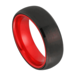 Amado - Wolframring für Herren - Schwarzer und roter Herrenring 8 mm