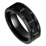 Tyrone - Wolframring für Herren - Schwarzer 8-mm-Ring für Ihn