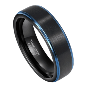 schwarzer Herrenring, Wolframband 6mm oder 8mm in allen Größen für Hochzeitstag oder Verlobung
