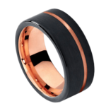 Urban - Wolframring für Herren - Schwarz mit Roségold, Ehe-/Verlobungsring für Herren, 8 mm