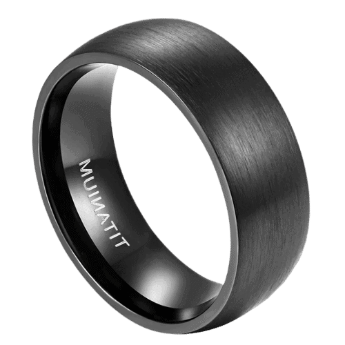 Vitality – Men’s Titanium Ring – Brushed Black 6mm or 8mm