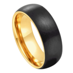 Fragment - Wolframring für Herren - Schwarz mit Gold - Ring für Ihn 8mm