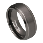 Der Western - Wolframring für Herren - Gunmetal-Grauer Ring für Ihn 6 mm oder 8 mm