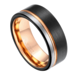 Der Perfektionist - Wolframring für Herren - Schwarz, Silber, Roségold, Herrenring 6 mm oder 8 mm