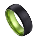 Verdurous - Wolframring für Herren - Schwarz-Grüner Ring für Ihn 8mm