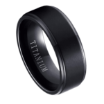 Der Akute - Titanring für Herren - Schwarzer Herrenring 6 mm oder 8 mm