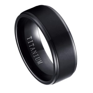 schwarzer Herrenring Hochzeitstag Verlobungsring gebürstetes Titan 6mm 8mm Ring in allen Größen