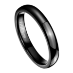 Wagen - Titanring für Herren - Schwarzer Herrenring 4 mm