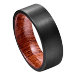 Escapade - Wolframring für Herren - Schwarzer und hölzerner Ring für Ihn 8mm