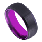 Elastizität - Wolframring für Herren - Schwarz-Lila-Ring 8 mm