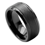 Furchtlos - Wolframring für Herren - Schwarzer Männerring 8 mm