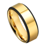 Captivio - Wolframring für Herren - Gold mit Schwarz Herrenring 8 mm