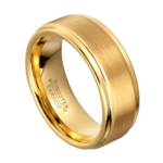Eloquent - Wolframring für Herren - Goldener Ehe-/Verlobungsring für Herren 6 mm oder 8 mm