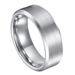 Lucid - Wolframring für Herren - Silberner Ehe-/Verlobungsring für Herren 6 mm oder 8 mm